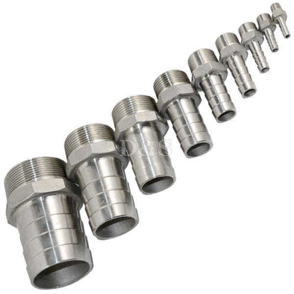 1 / 2 &     x 10 MM ٺ ȣ    θ SS304 ǰ/1/2& Male Thread Pipe Fittings x 10 MM Barb Hose Tail Connector Stainless Steel SS304